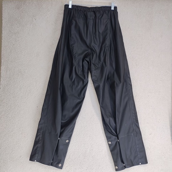 Carhartt Rain Pants Mens S Black Waterproof Snap Hem Elastic Waist Work - Picture 2 of 8